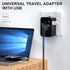 Universal Worldwide Travel Adapter,International Travel Plug Adapter with 2 USB Port and AC Socket,All in One Travel Adapter Power Adapter for US ...