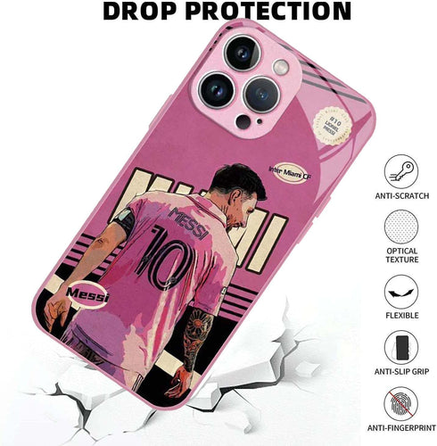 ZERMU for iPhone 13 Case, Mess%i Inter Soccer Miam-i Fashion Soft Shockproof Crystal Acrylic Full Protection TPU Shock Absorption Bumper Cover Cas...