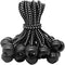 Pack of 25 Bungees with Ball (Black and White 150 mm) for Tents, Tarpaulins, Posters, Tarpaulin Tensioners, Expander Loops, Tarpaulin Holder, Tarp...