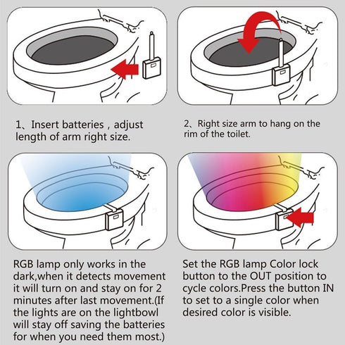 AUSAYE 2Pack Toilet Night Light, 16-Color Changing Motion Sensor Toilet Light, Fun BathroomToilet Bowl Nightlight,LED Christmas Gifts Stocking Stu...