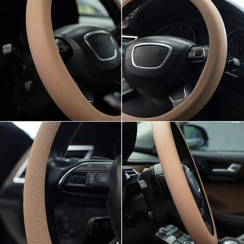 Car Steering Wheel Cover- Universal Car Accessory for Diverse Cars,Anti Slip Odorless Black, for Steering Wheel with a Diameter of 14.5"-15"?Silic...