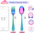 LIANYU 10-Piece Kids Silverware Set, Rainbow Toddler Utensils Flatware Set, Stainless Steel Child Preschooler Cutlery Set, Includes 5 Kids Spoons,...