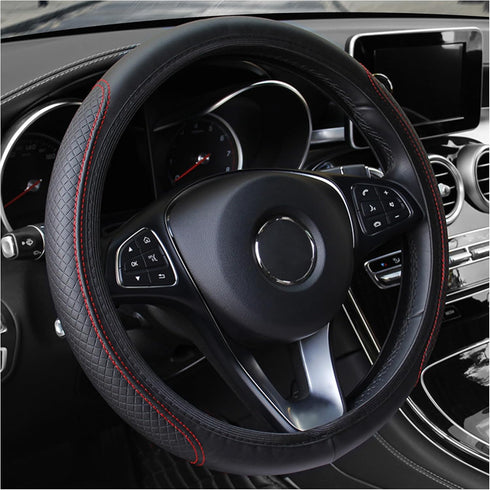 Leather Steering Wheel Cover,Anti Slip Car Steering Wheel Cover for Car Decorations & Steering Wheel Protections,Universal 15Inch Wheel Cover Car ...