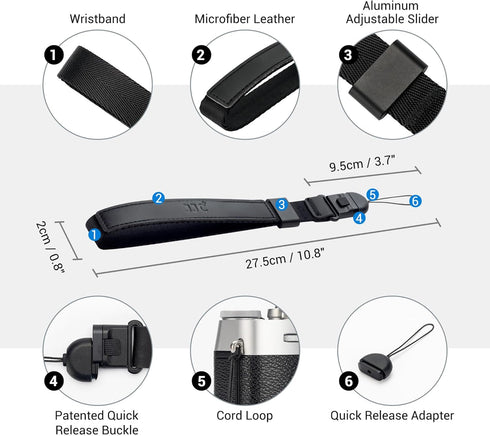 Camera Wrist Strap, Durable Camera Hand Strap with Quick Release for Sony ZV-1 II ZV-1 ZV-1F ZV-E10 RX100 VII VA VI V IV III II G7X Mark III G5X G...