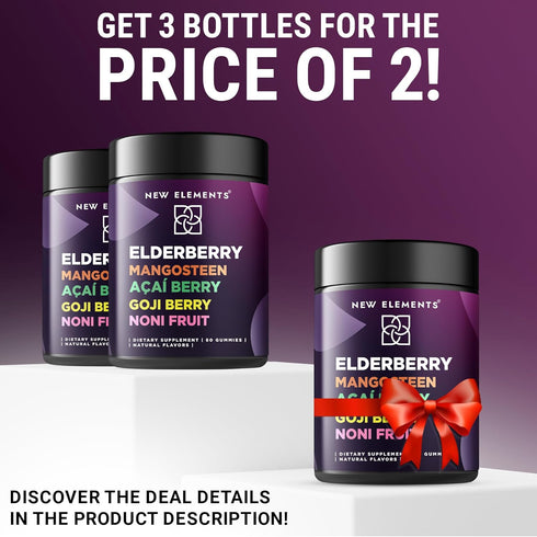 Antioxidant SuperStars - Elderberry Gummies with Mangosteen | Acai Berry | Goji Berry | Noni Fruit | Black Sambucus Elderberry Gummies For Kids an...