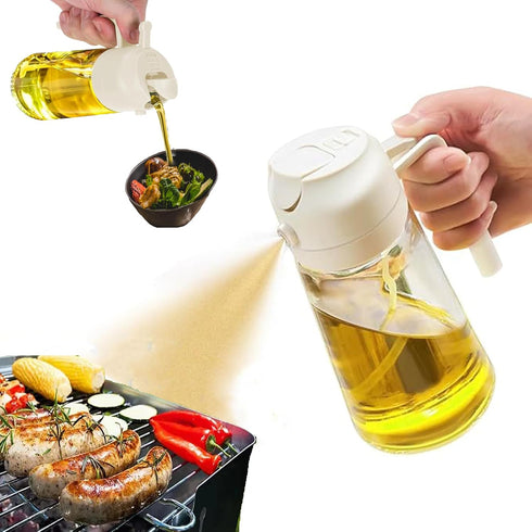 16oz Oil Sprayer for cooking,Olive oil Sprayer - Versatile Kitchen Tool for Healthy Cooking 2 in 1 Oil Dispenser Bottle -Suitable for Air Fryers, ...