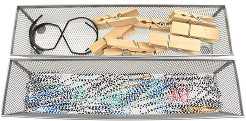 HAHIYO Stackable Mesh Tray Cup 12 x 3 x 2 inches Sturdy Container for Desk Drawer Organizer Collection for Home Office School Kitchen Soft Foam Fe...