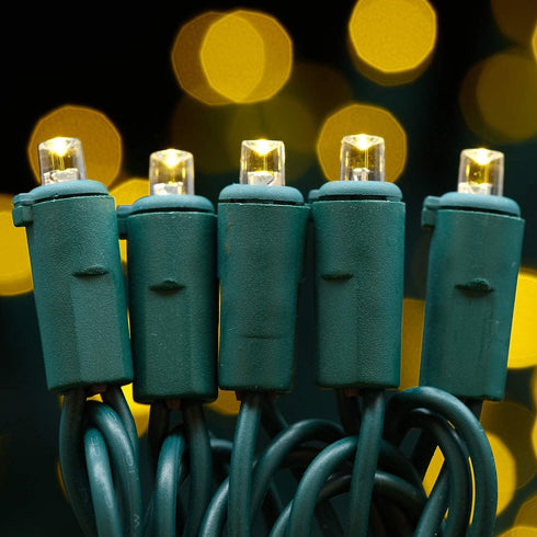 200 Count Warm White Wide Angle LED Christmas Lights, 66 ft Green Wire UL Certified Commercial Grade 5mm Holiday String Light Set (Warm White)...