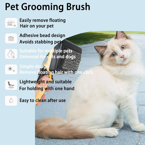 Self cleaning slicker brush for dogs and cats, skin-friendly grooming cat brush, easy-to-clean dog hair brush, depilatory brush, hair brush puppy ...