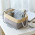 TheWarmHome Decorative Basket Rectangular Fabric Storage Bin Organizer Basket with Handles for Clothes Storage (Gold&Grey, Medium-1Pack,13.8L*9.8W...