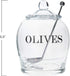 Creative Co-Op Clear Glass "OLIVE" Jar with Lid & Slotted Stainless Steel Spoon (Set of 3 Pieces including Lid)...