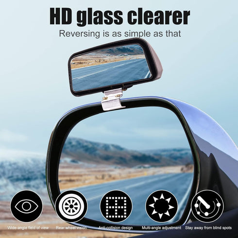 Car Blind Spot Mirror, Wide Angle Reversing Auxiliary Mirror, HD Car Rearview Mirror,Black, 1PCS...