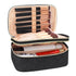 Relavel Travel Makeup Bag, Compact Cosmetic Bag for Women, Waterproof Makeup Brush Holder Organizer with Adjustable Dividers (Black)...