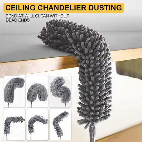 Dusters for Cleaning, 7Pcs Microfiber Duster with Extension Pole Up to 100Inches, Machine Washable Ceiling Fan Cleaner Duster for Cleaning Cobweb,...