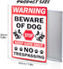 Beware of Dog Signs 2 Pcs 12 x 8 Inches Fence and Yard Warning Signs No Trespassing Beware of Dog Sign for Home Farm Garden Yard Garage, SPTE(Tinp...