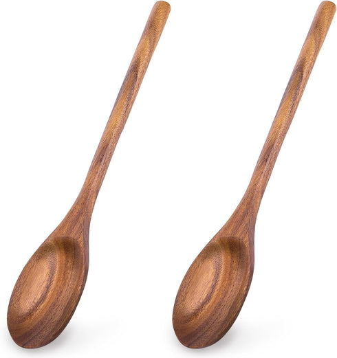 HANSGO 2PCS Wooden Cooking Spoons, Large Wooden Cooking Spoons Wooden Kitchen Utensil for Cooking Serving Mixing...