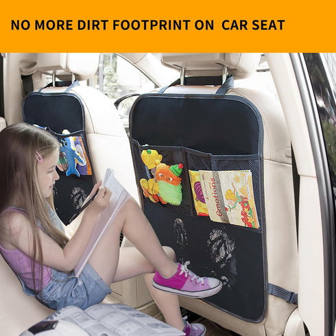 Kick Mats with Organizer - 2 Pack Backseat Protector Seat Covers for Your Car, SUV, Minivan or Truck Seats - Vehicle Back Seat Kids Safety Accesso...