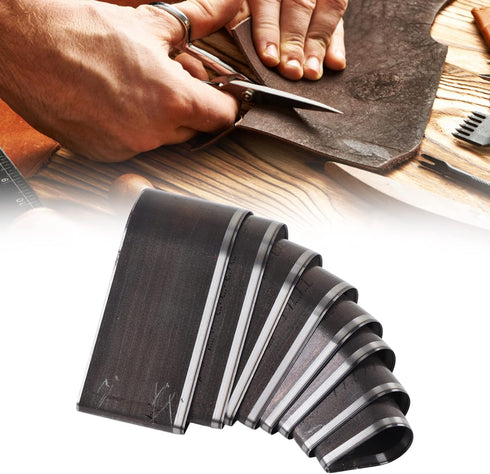 8Pcs Leather Cutting Teardrop Shape Leather Cutting Die Set Manual Punching DIY Craft Tools Alloy Steel for Layered Fabric Leather with Storage Bo...