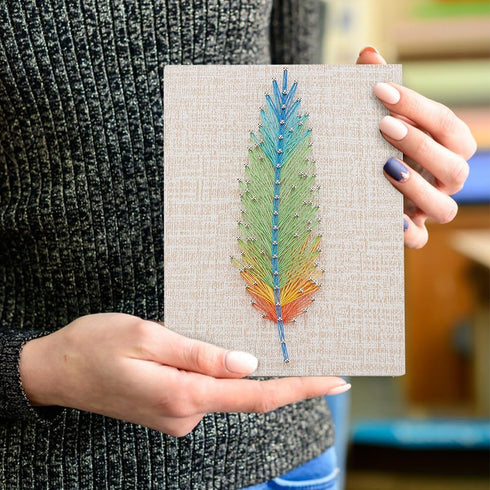 WEBEEDYDIY String Art Kit for Adults Beginners, DIY Feather Nail String Craft Kit, Include All Necessary Accessories and Frame, Creative Craft Kit...