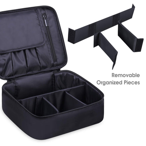 Narwey Travel Makeup Bag Large Cosmetic Bag Makeup Case Organizer for Women (Black-New)...