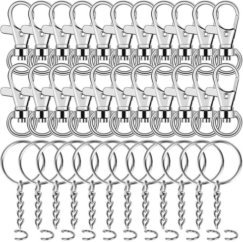 Selizo 120Pcs Swivel Snap Hook and Key Rings with Chain for Keychain Lanyard...