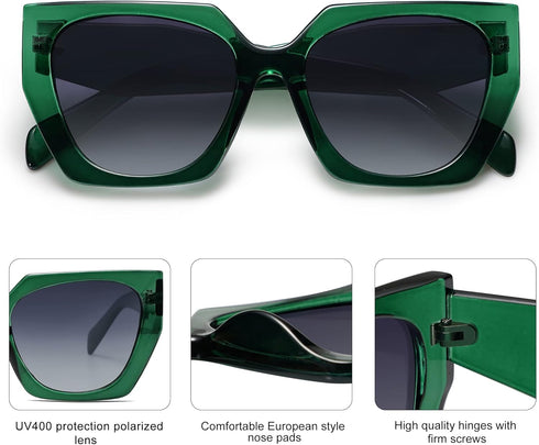 SOJOS Big Trendy Polarized Sunglasses Womens Oversized Cateye Sunnies Lentes De Sol Para Mujer SJ2205...