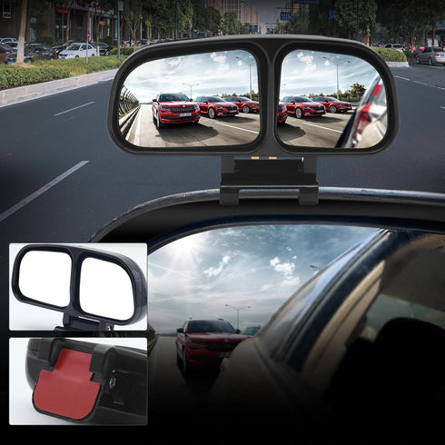 Blind Spot Mirror, Car Rear View Mirrors, Universal Car Auxiliary Mirror, HD True Glass, Adjustable Wide Angle Auxiliary Double-Side Mirror, Left,...