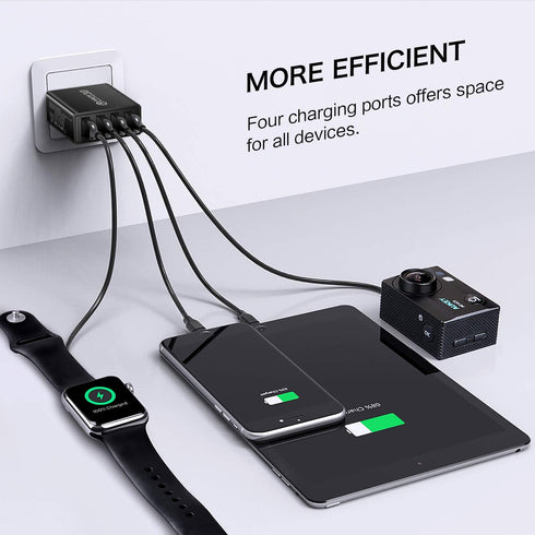 USB C Wall Charger Fast Charge 3.0 Boxeroo 4-Port 2Pack USB Plug Block Phone Charging Adapter Compatible for Galaxy S10+ S9+ Note 10+ Note 9+ Note...