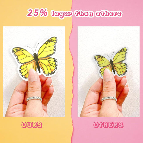 100 PCS Butterfly Stickers Pack, Colorful Lovely Waterproof Stickers for Laptop, Scrapbook, Window, Butterfly Sticker for Water Bottle, Envelope, ...