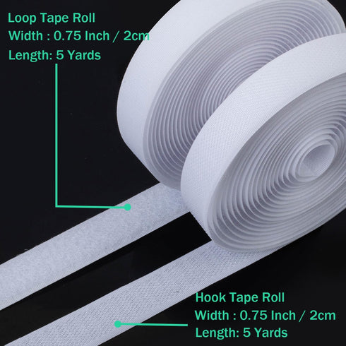 3/4 Inch Sew on Hook and Loop Strips | Easy to Sew | Excellent Grip | Non-Adhesive Back Nylon Fabric Fastener Strips for Clothing Sewing Crafts an...