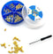 150 pcs Nickel Plated Tip Screws Pointed Cross Slot Leather Accessories 6 Sizes Belt Screws Include M2×3?M2.5×4?M2.5×5?M2.5×6?M3×5?M3×8 with 2mm S...