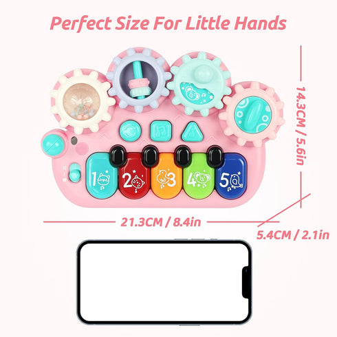 BAOLI Baby Piano Toys 18 Months, Kids Piano Keyboard with Gears Game, Light Up Musical Toys for Toddlers Boys Girls, Early Educational Music Toy, ...