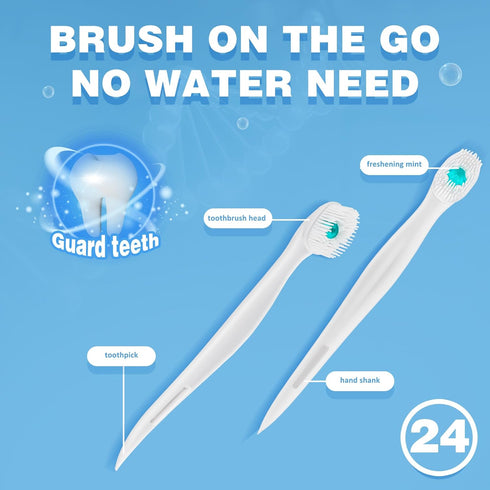Disposable Mini Toothbrush Travel Toothbrushes with Toothpaste Portable Peppermint 48pcs 2 Packs (2)...