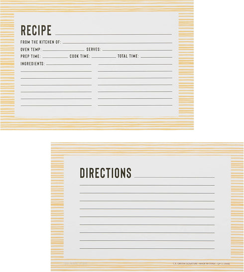 C.R. Gibson Bloom Double Sided Recipe Card Set, 4" W x 6" L, Yellow...