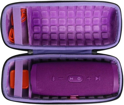 co2CREA Hard Travel Case for replacement for JBL Charge 4 / replacement for JBL Charge 5 Waterproof Bluetooth Speaker (Outside Black and Inside Pu...