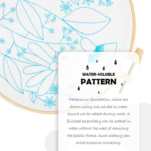 Youteer 3 Sets Embroidery kit for Beginners, Cross Stitch Practice Kits with Pattern and Instructions Hand Stitch for Craft Lover, Flower......