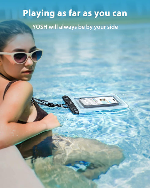 YOSH 2024 IPX8 Floating Waterproof Phone Pouch, Floatable Waterproof Phone Case Dry Bag for Swimming with Adjustable Lanyard for iPhone 15 14 13 1...