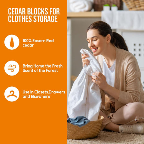 ACMETOP 24 Pack Cedar Blocks for Clothes Storage, 100% Natural Cedar Rings, Cedar Chips for Closets Storages, Cedar Balls Hangers for Wardrobes Cl...