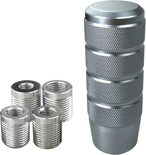 Shift Knob, 3.78" Aluminum Weighted Car Gear Stick Shifter Manual knobs Fit Universal Manual Transmission Vehicle with 4 Threaded Adapters M8 M10 ...