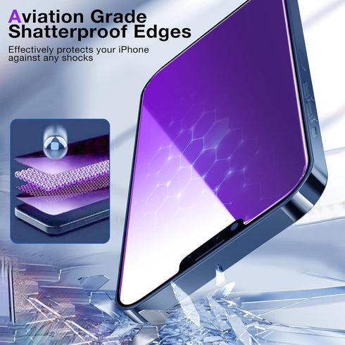 2 Pack iPhone 13 Pro Max Privacy Screen Protector, Anti Spy Anti Blue Light Tempered Glass Film for iPhone 14 Plus Screen Protector 6.7 Inch, Touc...