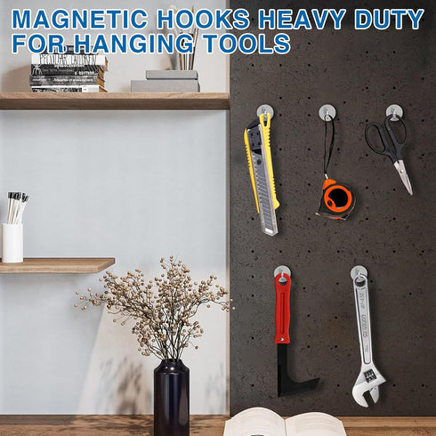 LOVIMAG Magnetic Hooks Havy Duty, 80LBS Strong Magnetic Hooks for Refrigerator, Neodymium Magnet Hooks for Hainging,Magnetic Hanger for Wall, Lock...
