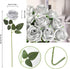 JUSTOYOU 10Pcs Artificial Roses Flowers, Realistic Blossom Roses, Real Touch Silk Rose, Single Fake Flower Long Stem Bouquets for Home Wedding Par...