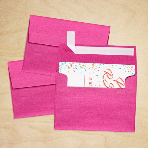 A1 Invitation Envelopes (3 5/8 x 5 1/8) - Azalea Pink Metallic (50 Qty.)...