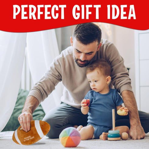 Baby Football Plush Rattle - Baby Boy Stuff for Gifts, Toddler Football Toys, Baby Rattles & Plush Rings, Engaging Learning for Boys and Girls - A...