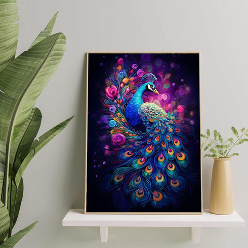 Ekuxom 5D Diamond Painting Kits for Adults, Peacock Diamond Art Kits for Beginner, DIY Animals Round Full Drill Diamond Art for Home Wall Decor 12...