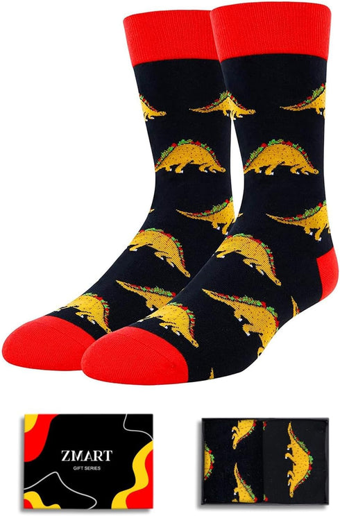 Zmart Food Drink Gifts for Men - Taco Whiskey Gifts for Him, Funny Saying Tacosaurus Whiskey Socks...