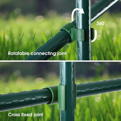 Adjustable Garden Stakes Connectors, Plastic Plant trellis Clips for 0.43 inch Diameter Rods Connecting Joints for Tomato Cage Cucumber Teepee Cli...