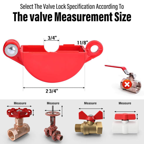 Gate Valve Lockout, 4 Pack Valve Lockout Device 1" to 2-1/2" Diameter Valve Handle Secure for Water Spigot Faucet Knob Oil Natural Gas Propane Tan...