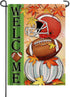 Welcome Fall Football Small Decorative Garden Flag, Autumn White Pumpkin Maple Leaves Yard Lawn Outside Decor, Thanksgiving Farmhouse Outdoor Home...