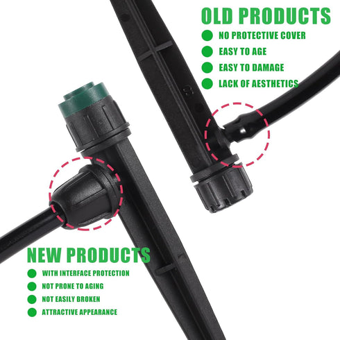 40Pcs Drip Irrigation Emitters Sprayers Fan Shape for 1/4" Tubing, Adjustable 360 Degree Water Flow Sprayers on 5.5" Arrow Stake for Garden Irriga...